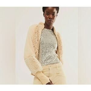 Free People FP One “Aurora” Faux Fur Mixed Media Jacket – Women’s Large